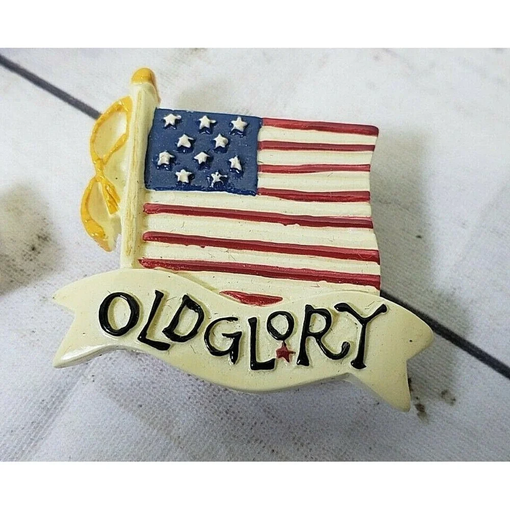 Vintage Lot of 5 American Flag Patriotic Star Old Glory Lapel/Hat Pins USA